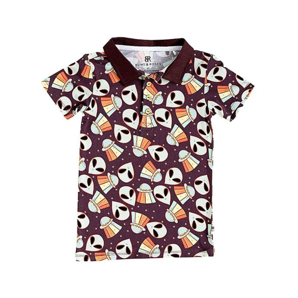 Bums & Roses Cosmic In Peace Bamboo Polo, Multicolor